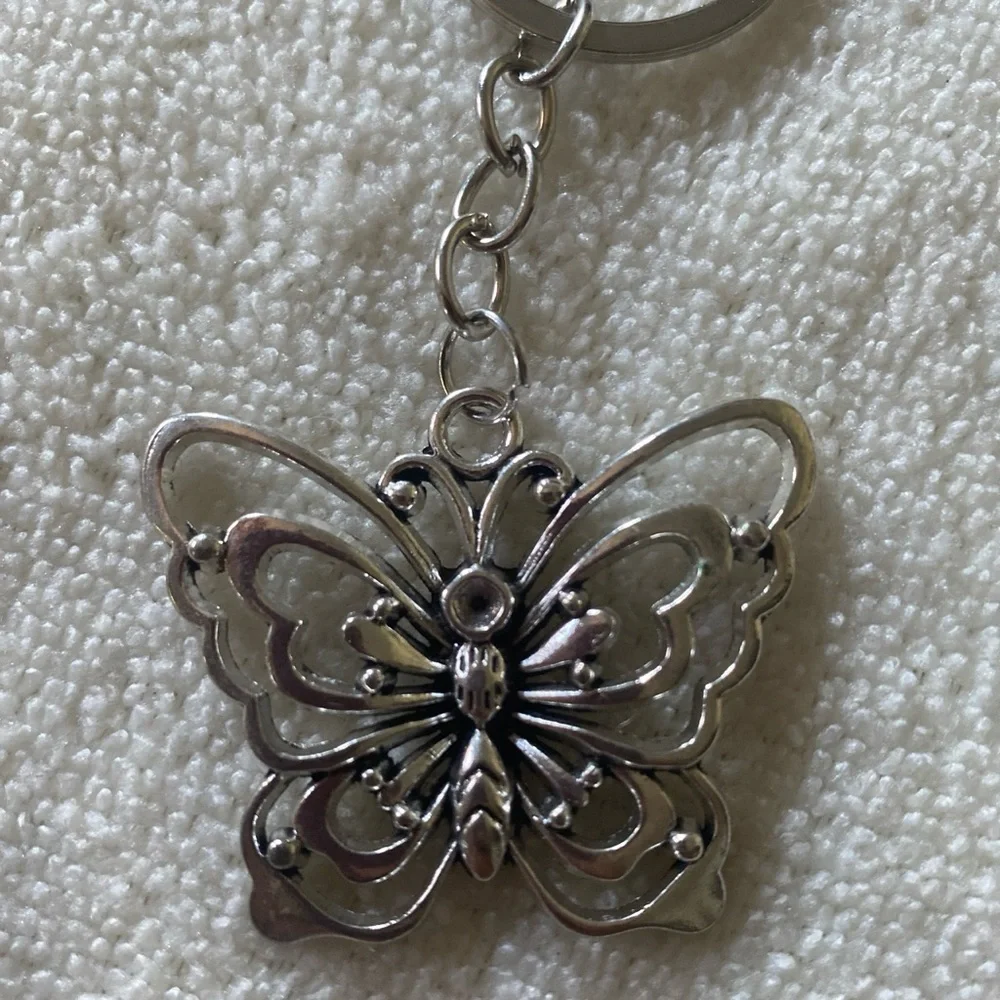 Silver Butterfly Keyring - Women Accessories
